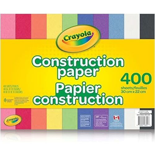 Crayola 400 Pages Construction Paper Pad, School and Craft Supplies, Teacher and Classroom Supplies, Gift for Boys and Girls, Kids, Ages 3,4, 5, 6 and Up, Arts and Crafts, Gifting (61-0400)