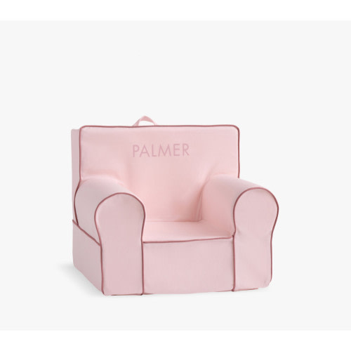 Anywhere Chair®, Pearl Twill with Soft Berry Piping