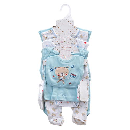 yocbz Boys' Clothing Sets 8PCS Baby Clothes Unisex Going Home Outfit Baby Girl Blue,0-3 Months