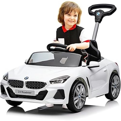 Push Ride-on Car for Toddlers 1-5,Official Licensed BMW Z4 Toddler Push Car with Adjustable Push Rod/Horn Music/Silent Wheel, Push Car for Baby Birthday Gift
