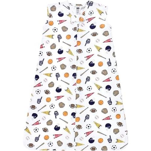 Hudson Baby Unisex Baby Cotton Sleeveless Wearable Sleeping Bag, Sack, Blanket, Sports Fan, 12-18 Months