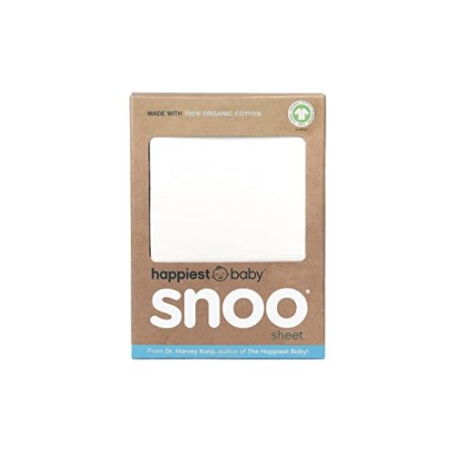 Happiest Baby SNOO Bassinet Fitted Sheet - 100% Organic Cotton Nursery Bedding - Fits SNOO Sleeper Crib Mattress (White)