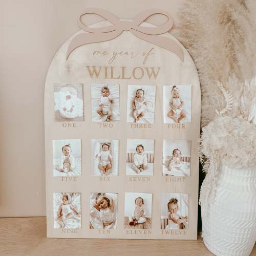 'One Year Of' Personalised First Birthday Board - Bow
