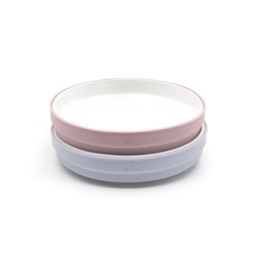 7.8"/20cm Porcelain White Plates with Silicone Sleeves - Set of 2