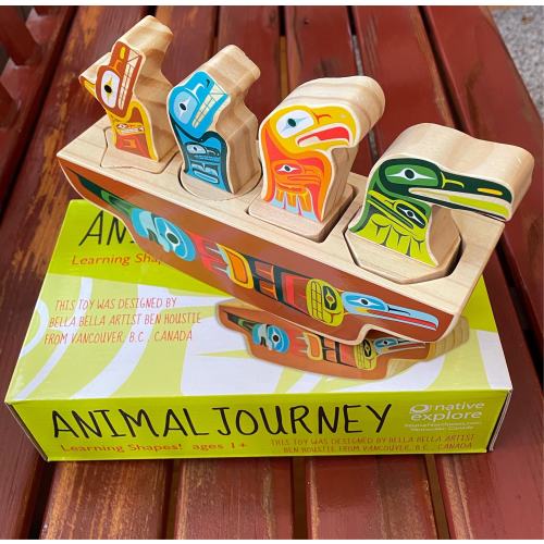 Animal Journey by Native Northwest; Learning Shapes Toy by artist Ben Houstie