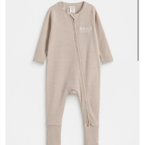 Core Logo Zipsuit | Sand Stripe | Seed Heritage