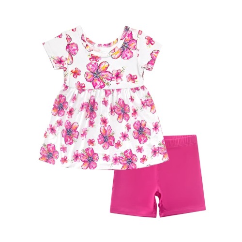 Hibiscus Kiss Short Sleeve Top and Shorts Set