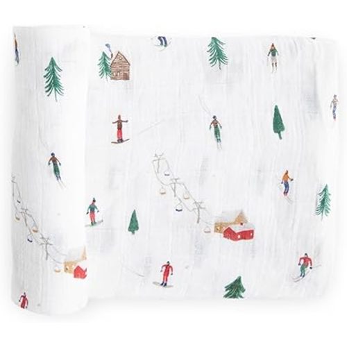 Little Unicorn Powder Party Cotton Muslin Swaddle Blanket | Single | 100% Cotton | Super Soft | Newborns and Infants | Large 47" x 47" | Machine Washable
