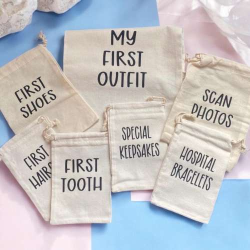 Newborn Firsts Keepsake Storage, Personalized Baby Shower Gift, New Parent Memories