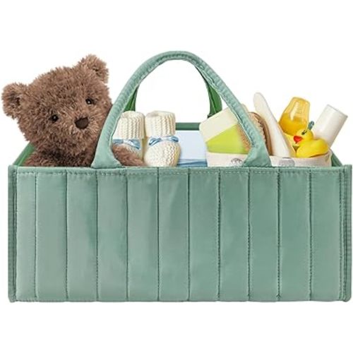 Baby Diaper Caddy Organizer and Storage,Diaper Bag,Baby Shower Gifts,Nursery Diaper Storage Bin and Car Organizer for Diapers and Baby Wipes,Newborn Essentials Must Haves
