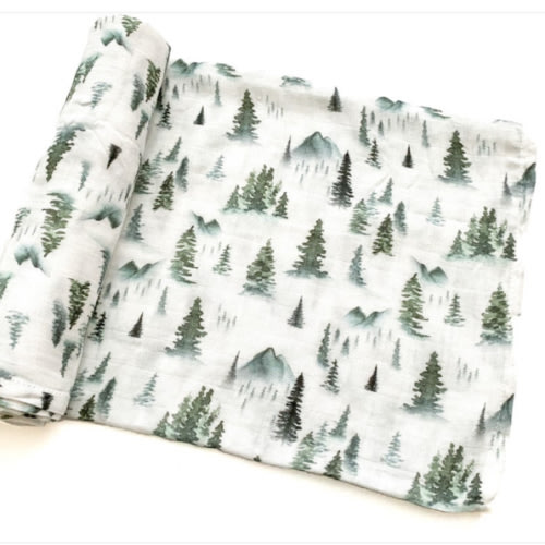 Muslin Swaddle Blanket - Green Forest