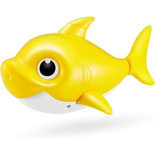 Robo Alive Junior Baby Shark New Silicon Fins Version Singing and Swimming Baby Shark (Yellow) by ZURU