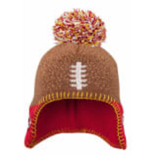 Kansas City Chiefs BROWN Football Head Baby Knit Hat - 133420464