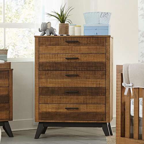Eastern Shore Urban Rustic 5 Drawer Chest in Brushed Wheat | Nebraska Furniture Mart