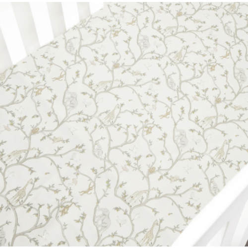 Animal Parade Crib Sheet - Ivory