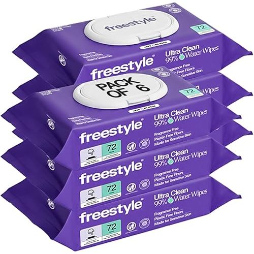 Freestyle Soft Jumbo Baby Wipes, Hypoallergenic and Unscented, Water-Based Wet Wipes for Babies, Finely Suited for Sensitive Skin, Thick & Oversized, Pack of 6, 72 Wipes Per Pack