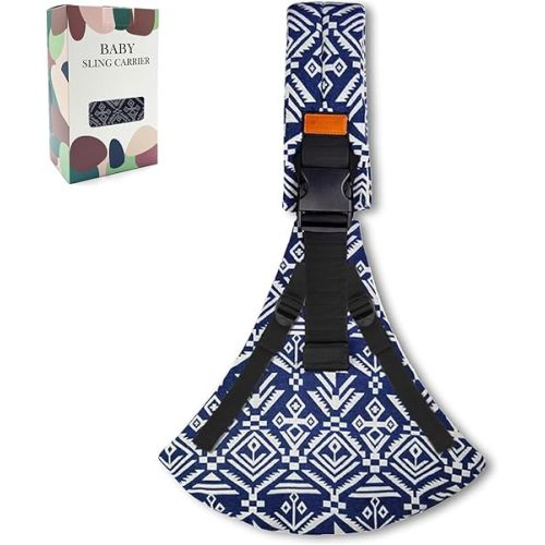 Baby Sling Carrier 2026 Baby Carrier Newborn to Toddler Sling Lightweight Baby Carrier Sling with Adjustable Straps Toddler Carrier Wrap for 10-30 lbs(Blue Sailboat)