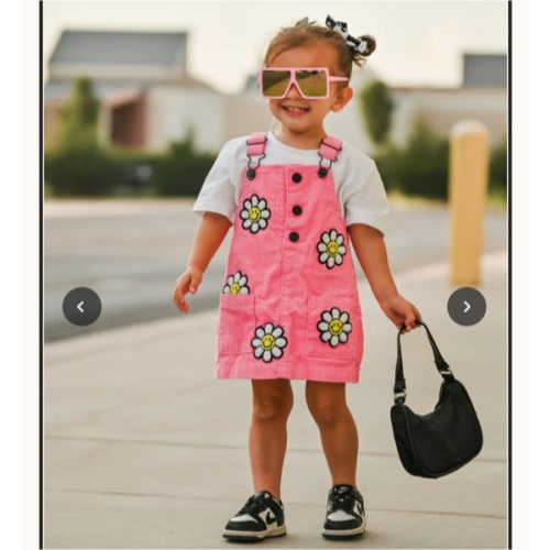 Little Bloomer Pink Corduroy Dress