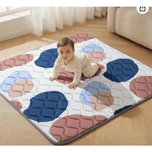 Baby Play Mats, Crawling Playpen Mat, Thicken Soft Padding Foam Playmatfor Babies and Toddlers Infants, Foldable Crawling Mats, Non-Slip & Machine Washable(50" X 50", Color Blocks)