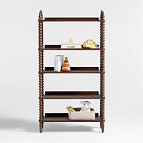 Jenny Lind 33" Maple Wood Spindle 5-Shelf Tall Kids Bookcase