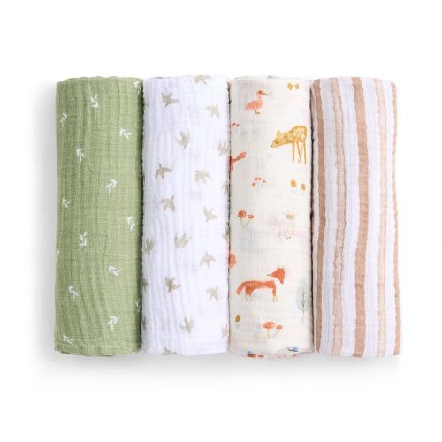 aden + anais essentials 4-Pack Giraffe Safari Muslin Swaddles