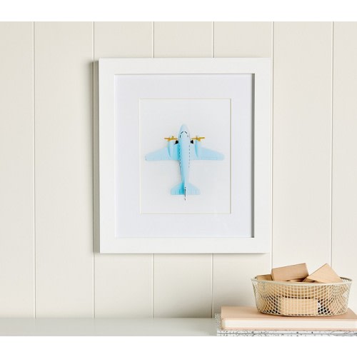 Leslee Mitchell Powder Blue Plane Framed Art