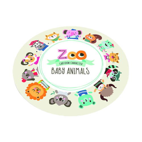 deevoka Kids Rug Non Slip Children Play Mat Toddler Crawling Play Mat Cartoon Circle Rug
