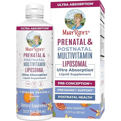 MaryRuth's Prenatal & Postnatal Multivitamin Liposomal, Vegan, 30 Servings