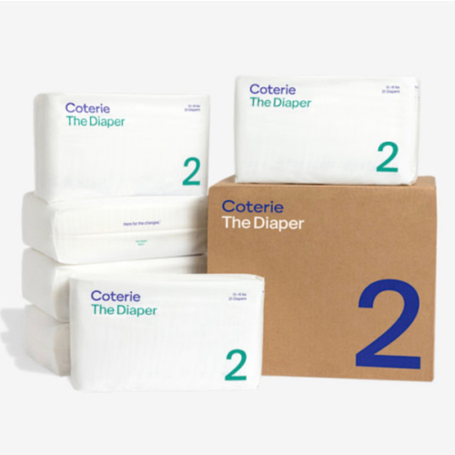 Coterie Ultra Soft Diapers, Monthly Supply - Size 2, 186 Count