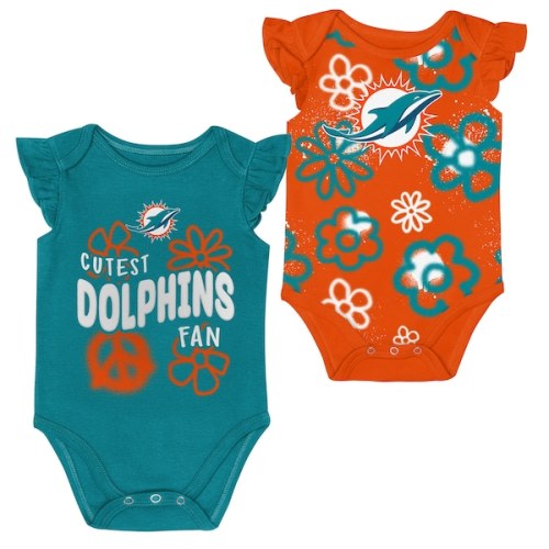 Girls Newborn & Infant Outerstuff Miami Dolphins The Sunshine Two-Piece Bodysuit Set