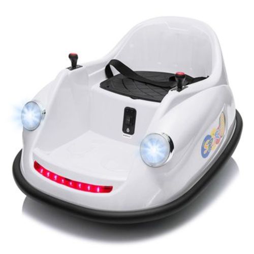 12V 2-Speeds Electric Ride On Bumper Car for Kids Toddlers, 360 Degree Spin Sticker Baby Bumping Toy Gifts W/Remote Control, LED Lights, for 3-8