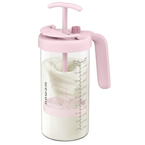 Borosilicate Glass Formula Mixing Pitcher – 32oz True Mixing Capacity, Time Dial for Freshness Tracking, Dishwasher-Safe, BPA-Free Lid, Perfect for Breastmilk Pitcher Method & Multi-Baby Feeding, Pink