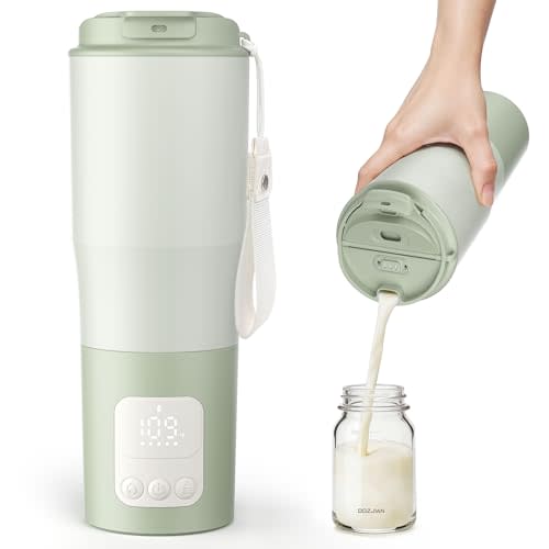 Portable Bottle Warmer 380ml for Travel, Baby Milk Warmer with Rechargeable Battery, Water Warmer On The Go for Breastmilk & Formula, Ideal Baby Shower Gifts