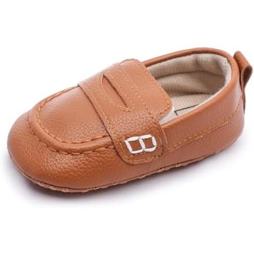 LONSOEN Baby Toddler Boys Girls Loafers Newborn Leather Moccasins Infant First Walking Dress Shoes