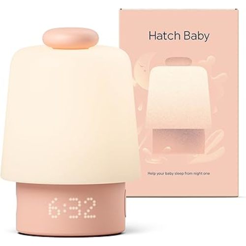 Hatch Baby Sound Machine, Night Light | Hatch Baby Model | Sleep Support | Registry Essential, Routine Builder, Time-to-Rise Alarm Clock, White Noise, Nursery Stories, Toddler Kids (Wi-Fi), Peach