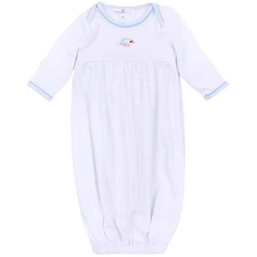 Santa Baby Gathered Gown- Blue – Children's Edit