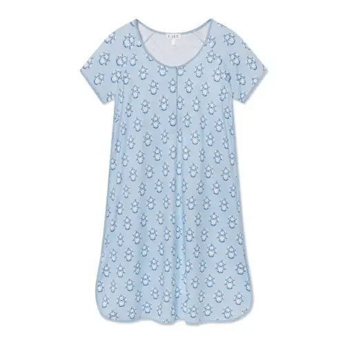 LAKE | Pima Cotton Pajamas | French Blue Cottage Floral Maternity Nightgown