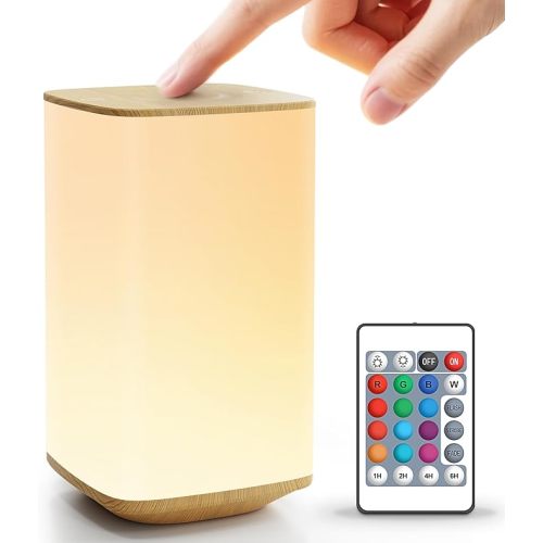 Auxmir Baby Night Light, 4000mAh, Remote, Touch, 256 RGB Colors, Brown | Soft Eye-Friendly Light with Color Memory, 1/2/4/6H Timer and Portable Design for Nursery, Feeding and Bedside Use