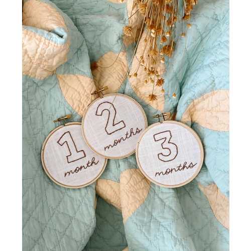 Embroidered Monthly Milestone for Baby, Baby Milestone Trackers, Milestone Tracker, Monthly Baby Milestone Set, Monthly Tracker for Baby