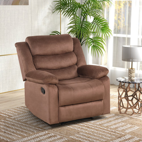 Latitude Run® 36.6'' W Modern and Super Soft Overstuffed Skin Friendly Fabric with Padded Armrest Manual Recliner & Reviews | Wayfair