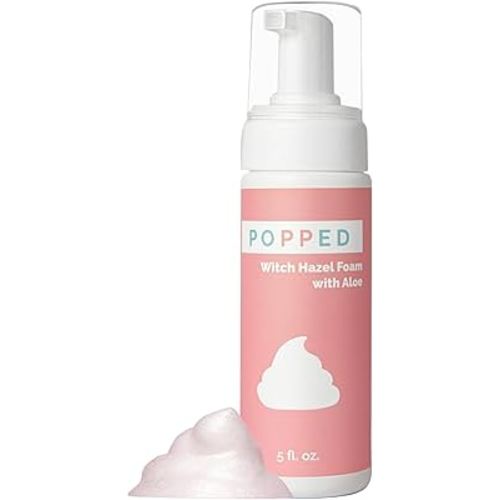 POPPED Witch Hazel Foam with Aloe (5 fl oz) | Perineal Healing Foam for Postpartum Care | Relieves Pain, Hemorrhoids, and Swelling After Birth | Postpartum Essential