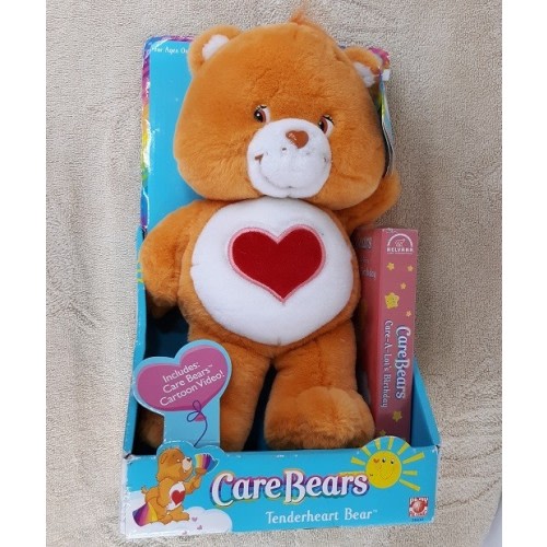 Vintage NRFB TENDERHEART Care Bears Play Along Plush 2002 NEW w/Sealed VHS Tape