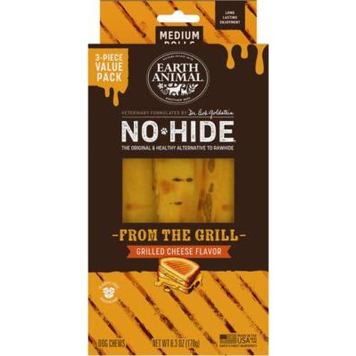 EARTH ANIMAL No-Hide From the Grill Medium Rolls Long Lasting Natural Rawhide Free Grilled Cheese Vegetarian Flavor Dog Chews, 3 count - Chewy.com