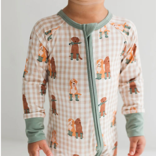 Green Pup Friends Zipper Romper – In My Jammers