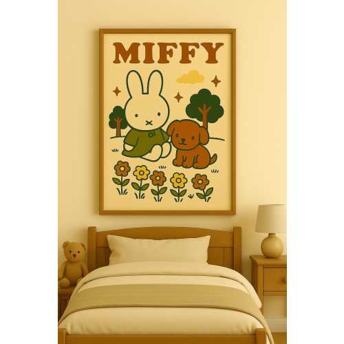 Printable Miffy Art – Retro Bunny Wall Decor | Instant Download File