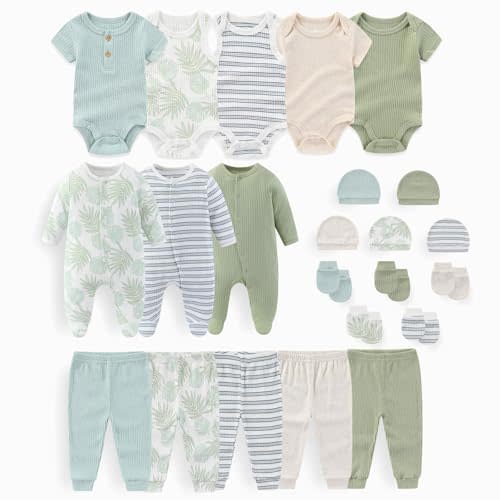 JELYLOVE Unisex Baby Boy Girl Clohtes Pants Sets 23 pack Cotton Casual New born Clothing Comfort Infant Birthday Outfit