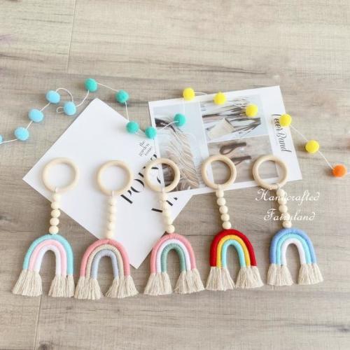 Macrame Wooden Rainbow Gym Hanging Toys