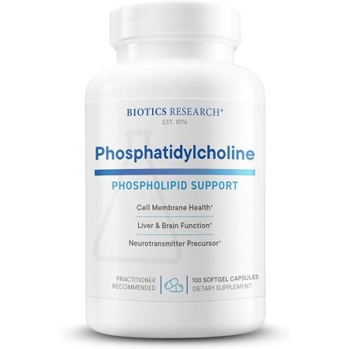 BIOTICS RESEARCH Phosphatidylcholine 420 mg/softgel, Healthy Cognitive Function, Derived from Lecithin, Contains Choline for Neurotransmitter Acetylcholine, 100 Servings