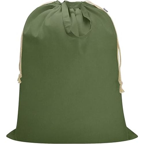 Canvas Laundry Bag 33"Wx 35"H, Thick Cotton Laundry Bag with Handles & Drawstring, Extra Large Heavy Duty Washable Basket Liner Hamper Liner Canvas Storage Sack (XL ArmyGreen)