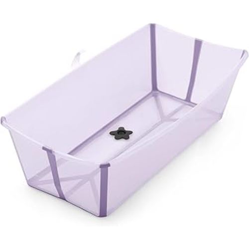 Stokke Flexi Bath X-Large, Lavender - 31.5 x 15.7 x 9.4 in - Best for Infants & Toddlers - Lightweight, Foldable & Easy to Store - Convenient to Use at Home or Traveling